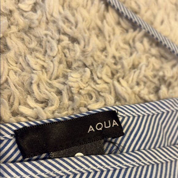 Aqua Blue and White Striped Blouse - Picture 2 of 7